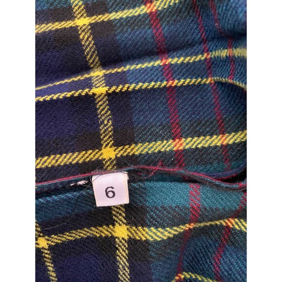 Cullinane Skirt Kilt Womens Green Yellow Tartan Plaid Wool Pleated Size 6 - Picture 5 of 8